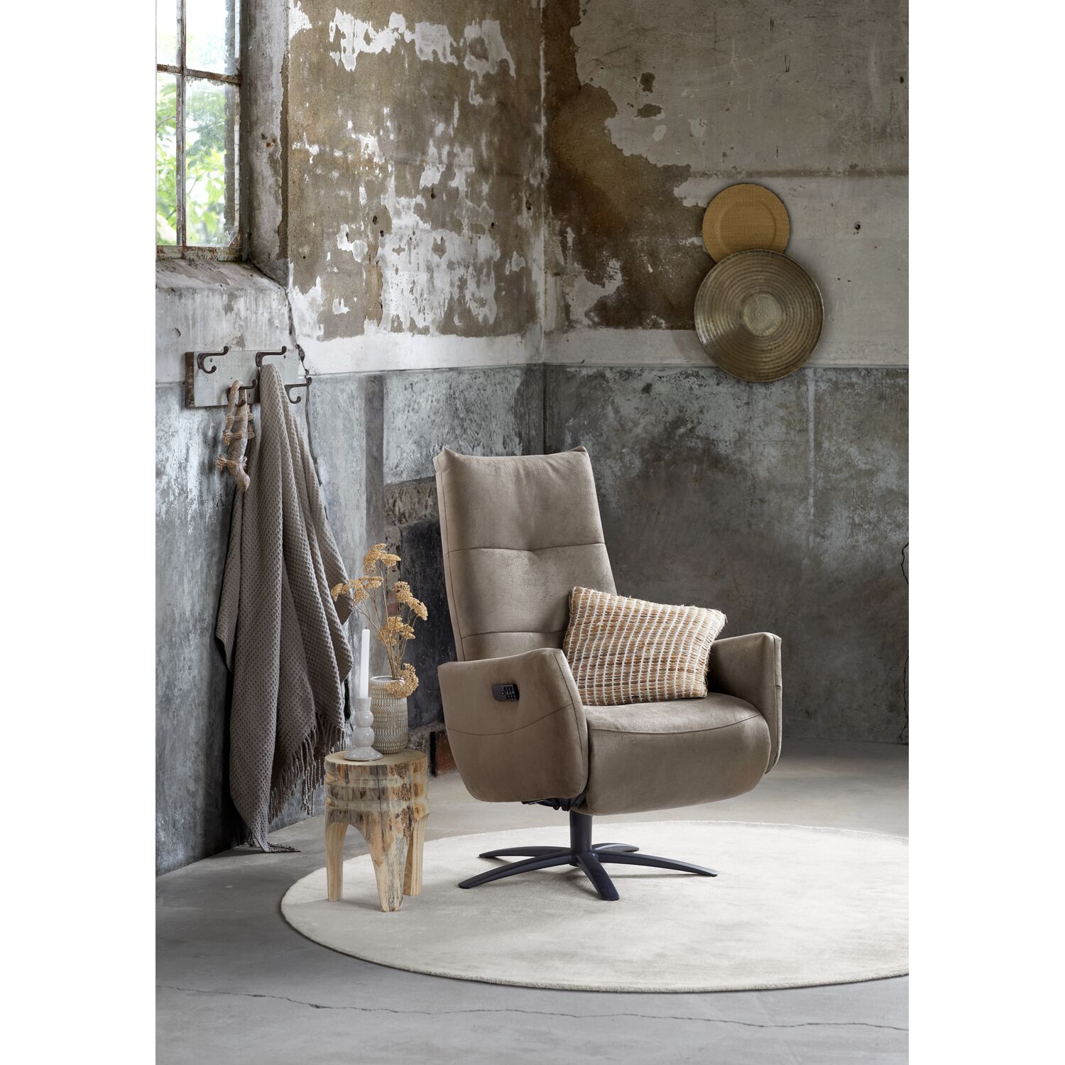 Relaxfauteuil Pianezzo - in donkerbruin microleder