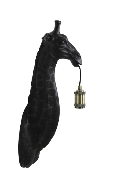 Wandlamp giraffe mat zwart