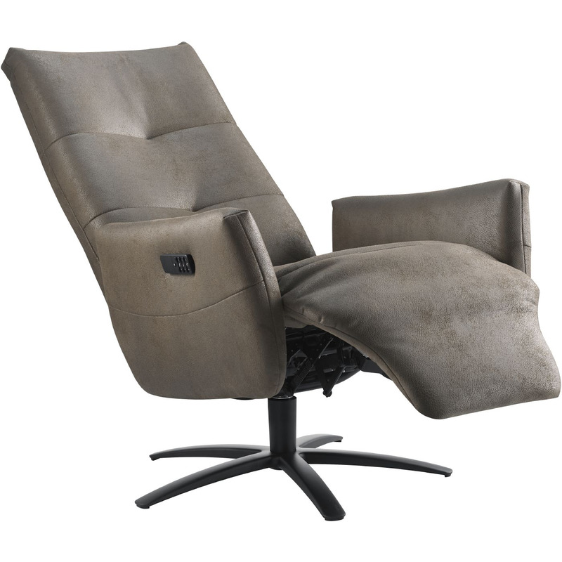 Relaxfauteuil Pianezzo - in donkerbruin microleder