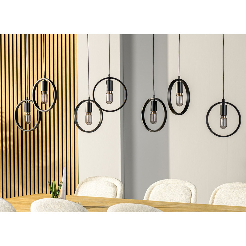 Hanglamp Girare zwart metaal 7-lichts