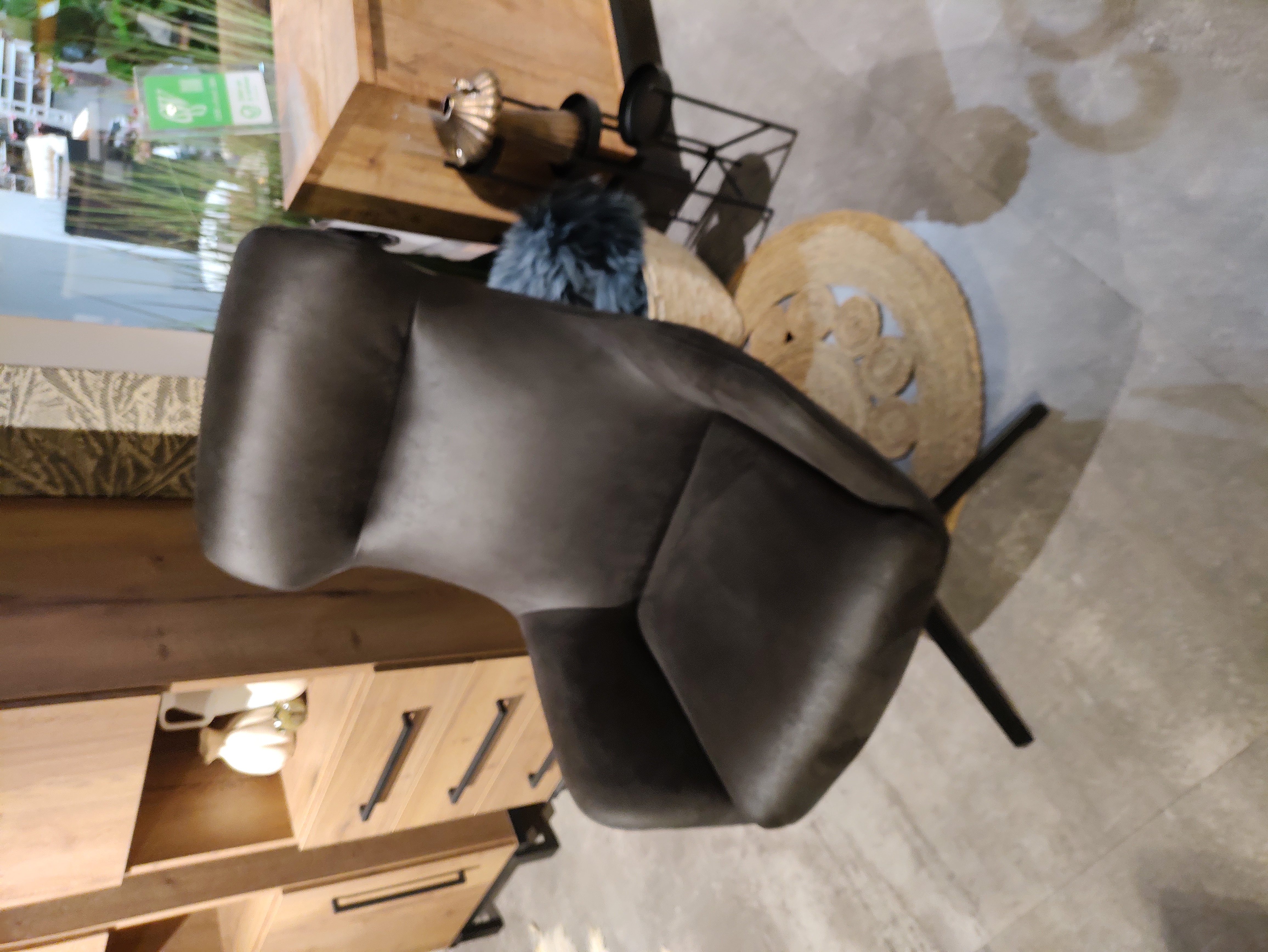 Vicenzo - Donkergrijze draaifauteuil in microleder, kleur: Antracite