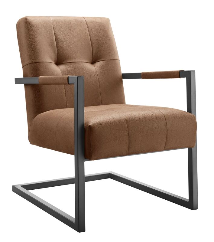 Industriële fauteuil Oro in kleur brandy