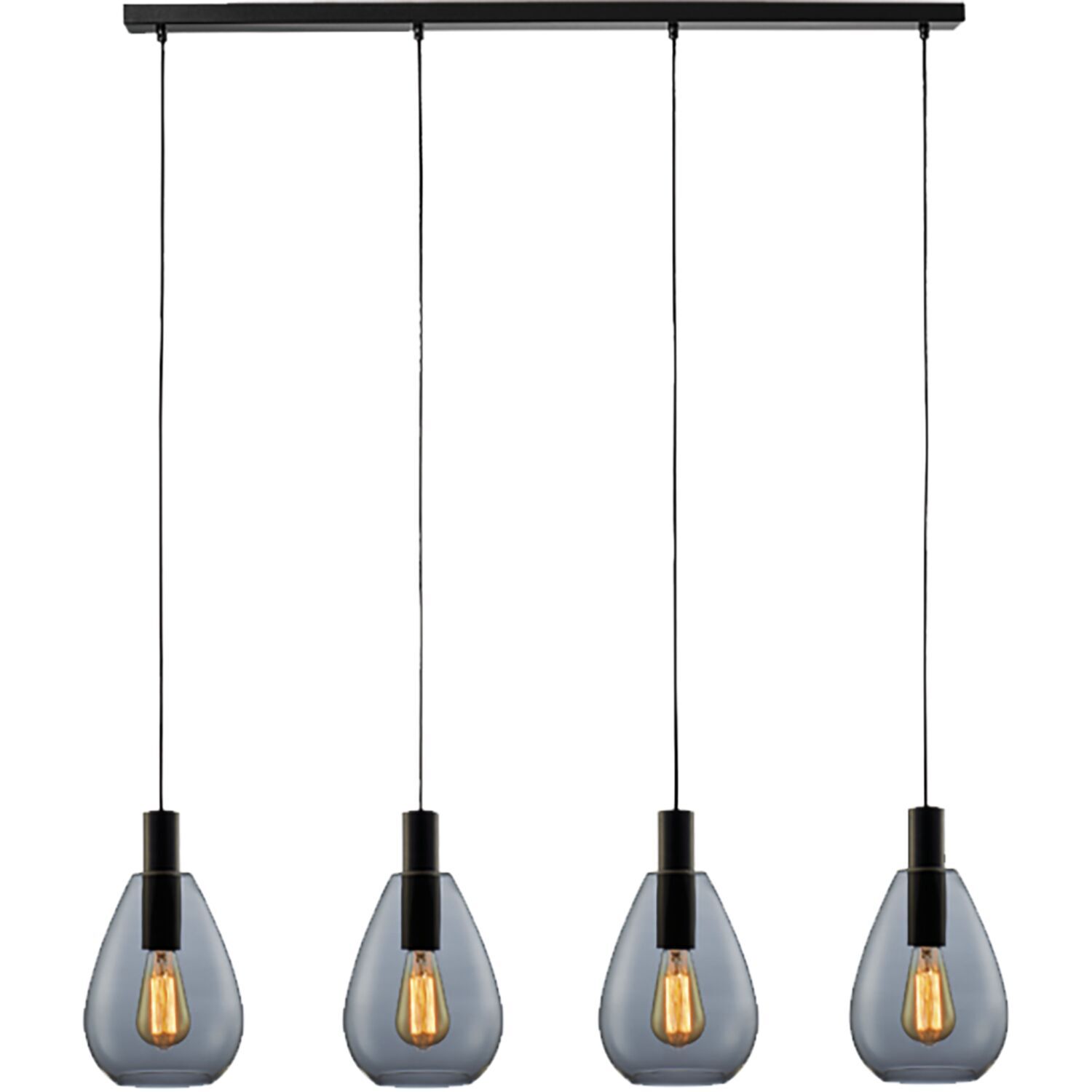 Hanglamp Felinio smoke glas 4-lichts